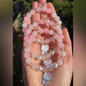Rose Quartz HK Charm Bracelet